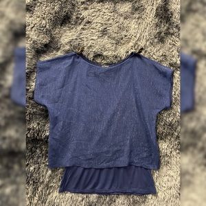 Navy Blue Shimmery Top by Express